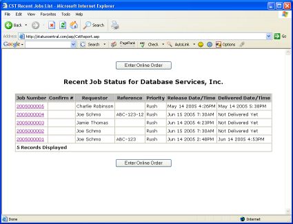 Status at your client's fingertips!
